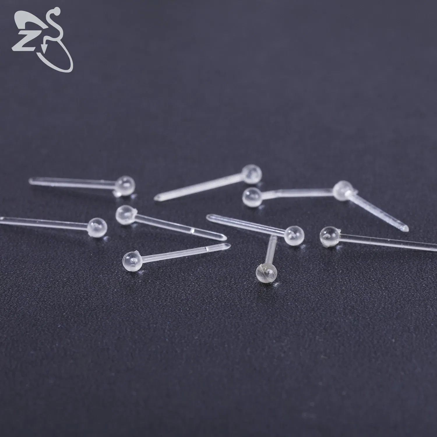 Metal Color: Antique Silver Plated - ZS 10-50pcs/lot Colorful Acrylic Stud Earring Invisible Transparent Anti-allergy Ear Pin 20G Star Ball Curing Ear Hole Retainer