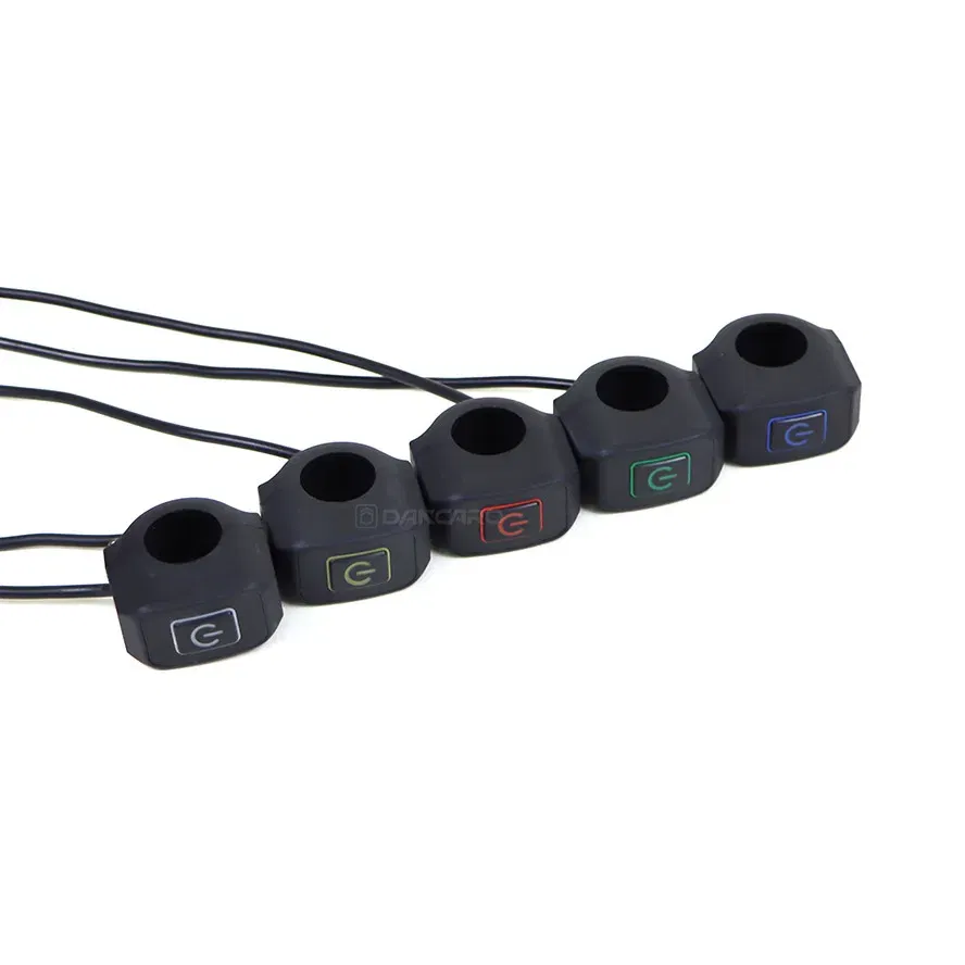 Color: Army Green - Motorcycle Handlebar Switch with LED Light 7/8'' 22mm Momentry Buttton for Electric Star Kill Waterproof Control Switch Button