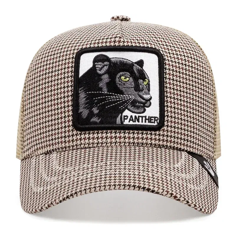 Color: Red - Baseball Caps Men Women Snapback Hip Hop Cap With Fashion Animals Embroidery Summer Breathable Mesh Trucker Caps Streetwear Bone