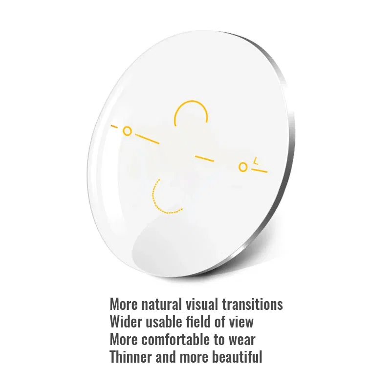 Lenses Color: WHITE, Lens Index: 1.56 - Toketorism Multifocal Lenses Customize Photochromic Anti Blue Light Progressive Prescription Glasses
