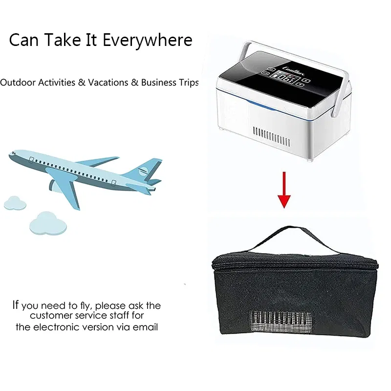 Color: Rose Red, Ships From: CHINA - Portable Small Refrigerator Insulin Medicine 10200Ah Battery Pill Box Medicine USB Rechargeable Car Refrigerated Incubator