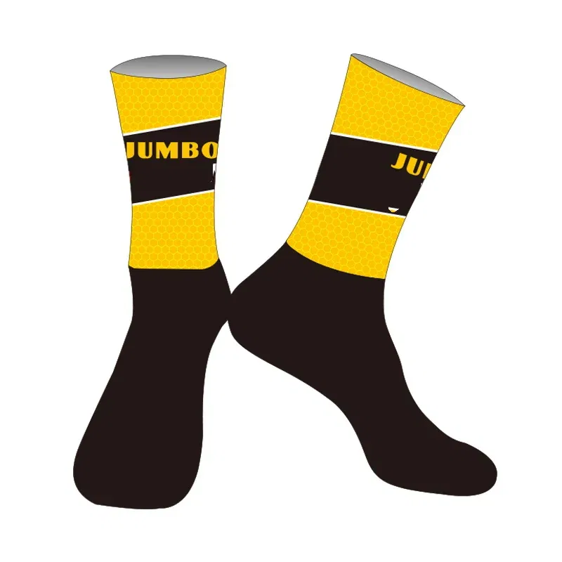 Color: multi, Size: M - LASER CUT ONE PAIR 2024 JUMBO TEAM Cycling Socks Antislip Bike Racing MITI Breathable FOR Men and Women
