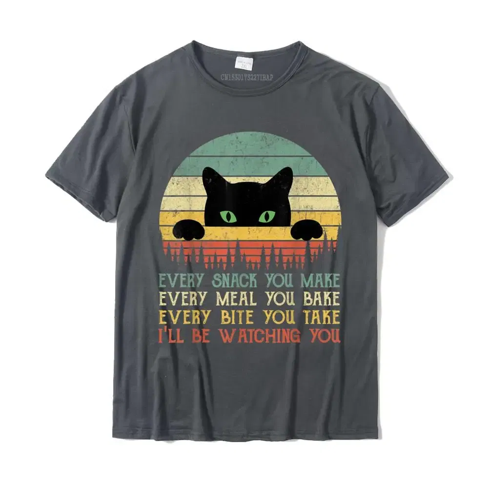 Color: Dark Grey, Size: S - Every Snack You Make Cat Funny Cat Mom Cat Mama Cat Dad T-Shirt Cotton T Shirts For Men Custom T Shirt Rife Printed