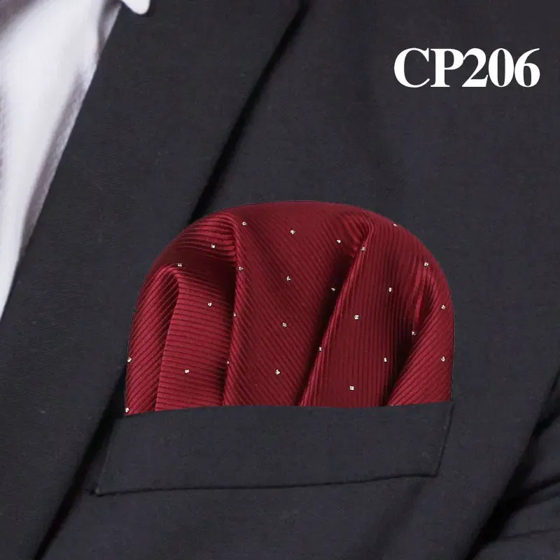 Color: GRAY - Fashion Dots Suits Pocket Square For Men Business Chest Towel Hanky Gentlemen Hankies Classic Suit Napkin Mens Handkerchief