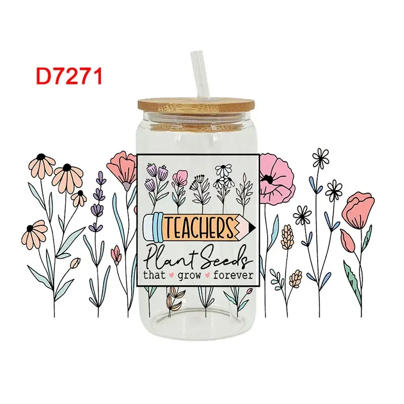 Color: green, Size: 45cm*5m - UV DTF Transfers Stickers, 16oz, Cup Wraps, Plant Flower Printed, DIY Glass Ceramic Metal Leather, Etc. D7270