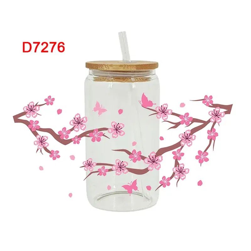 Color: green, Size: 45cm*5m - UV DTF Transfers Stickers, 16oz, Cup Wraps, Plant Flower Printed, DIY Glass Ceramic Metal Leather, Etc. D7270