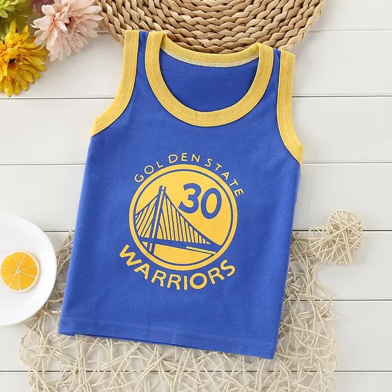 Color: Blue, Kid Size: 9 - Summer Kids Tops Clothes Tank Sleeveless Breathable Cotton Children T-shirt Vest Top Clothing Outfit Cartoon Boys Girls 0-7Years