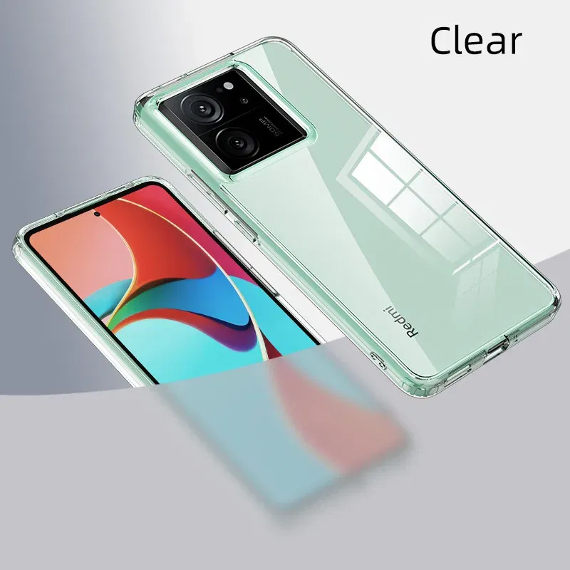 Color: Clear, Material: ABS - Matte & Clear Magnetic Wireless Charging Armor Magsafe Case For Xiaomi 14 13T Mi 13T 14 Mi13T Pro Military Shockproof Back Cover