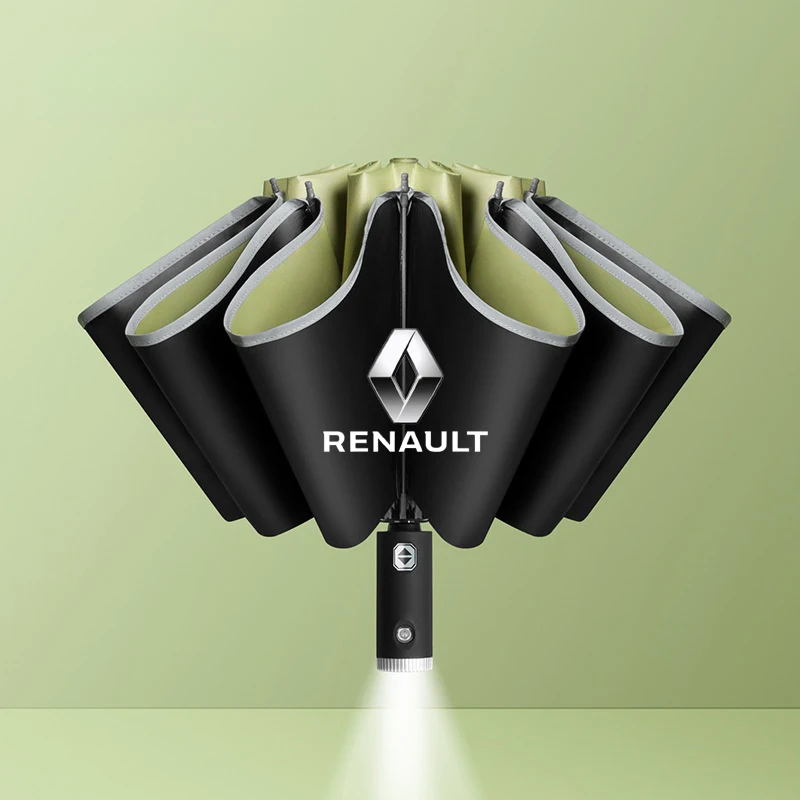 Color Name: Brown - For Renault RS Line Clio Megane 3 Scenic Laguna Logan Kangoo Sandero Car Fully Automatic Reflective Umbrella Folding Sunshade