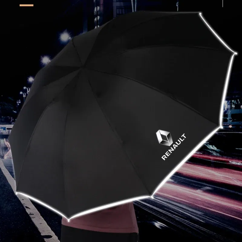 Color Name: Brown - For Renault RS Line Clio Megane 3 Scenic Laguna Logan Kangoo Sandero Car Fully Automatic Reflective Umbrella Folding Sunshade