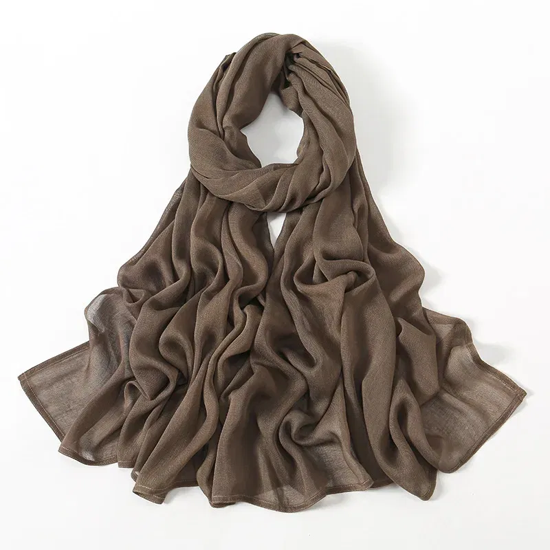 Color: army green - Ramadan Solid Color Big Size Cotton Rayon Hijab Scarf Women Muslim Headscarf Wraps Shawls Femme Musulman Headband Islamic Turban
