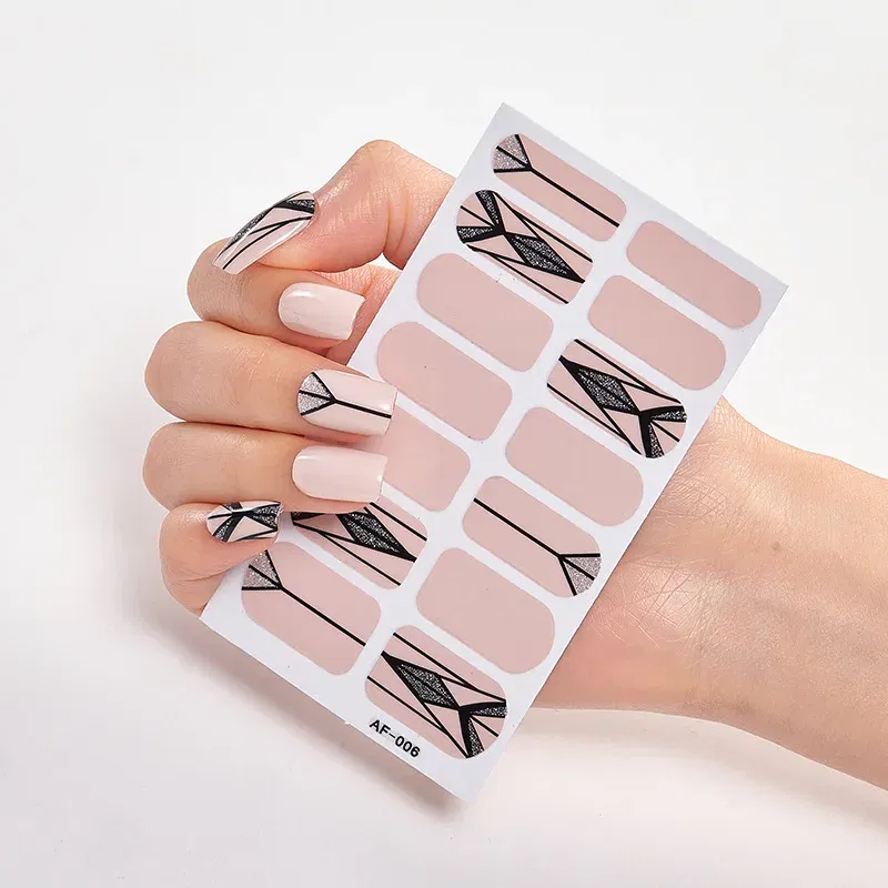 Color: wine red - Solid Colors And Creative Nail Art Decals Plain Stickers Minimalist Design Self Adhesive Designed Nail Tape Nail Strips