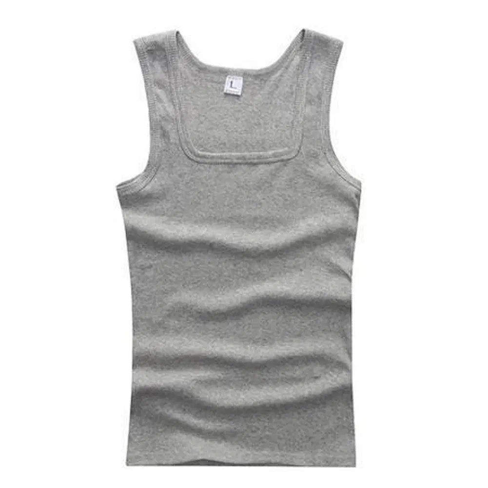 Color: GRAY, Size: XXL - 2024 Summer Plus Size Men Clothing Tank Tops Black White Gray Singlets Sleeveless Fitness Men Vest Casual Bodybuilding Vest New