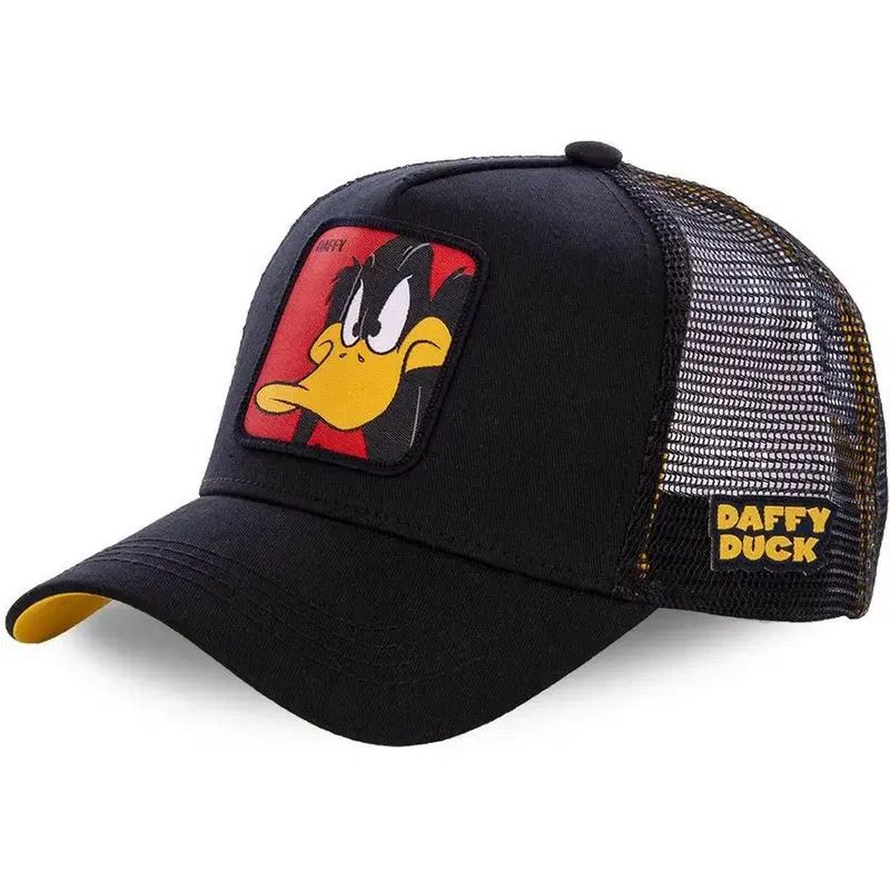 Color: Khaki - High Quality Disney Styles Anime Cartoon Snapback Cotton Baseball Cap Men Women Hip Hop Dad Mesh Hat Trucker Hat Dropshipping