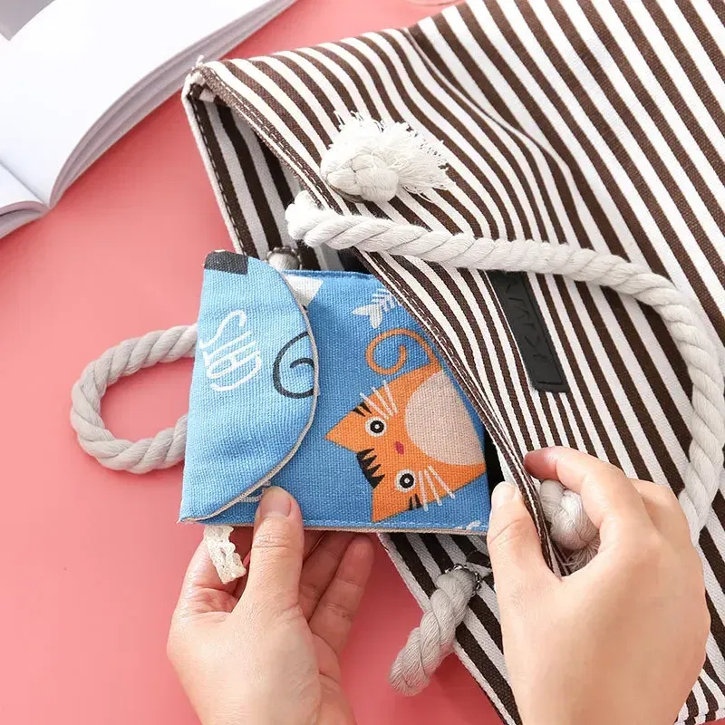 Color: Red - Portable Women Cosmetic Organizer Sanitary Napkin Storage Bag Girls Ladies Cute Coin Card Sanitary Pad Pouch Small Cosmetic Bag