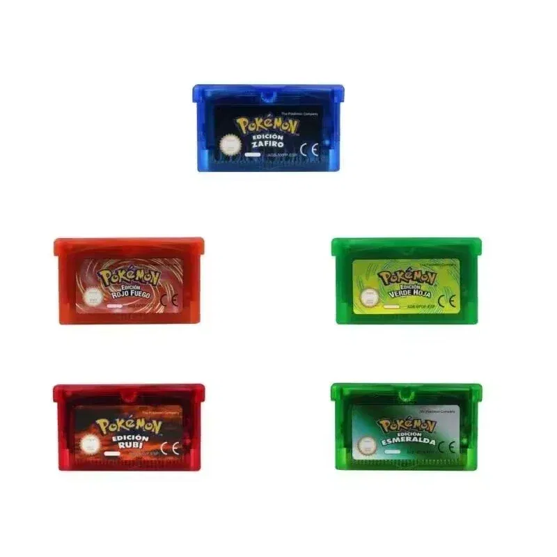 Color: GRAY - GBA Game 32 Bit Video Game Cartridge Console Card Pokemon Emerald Ruby FireRed LeafGreen Sapphire Multi-language for GBA/NDS