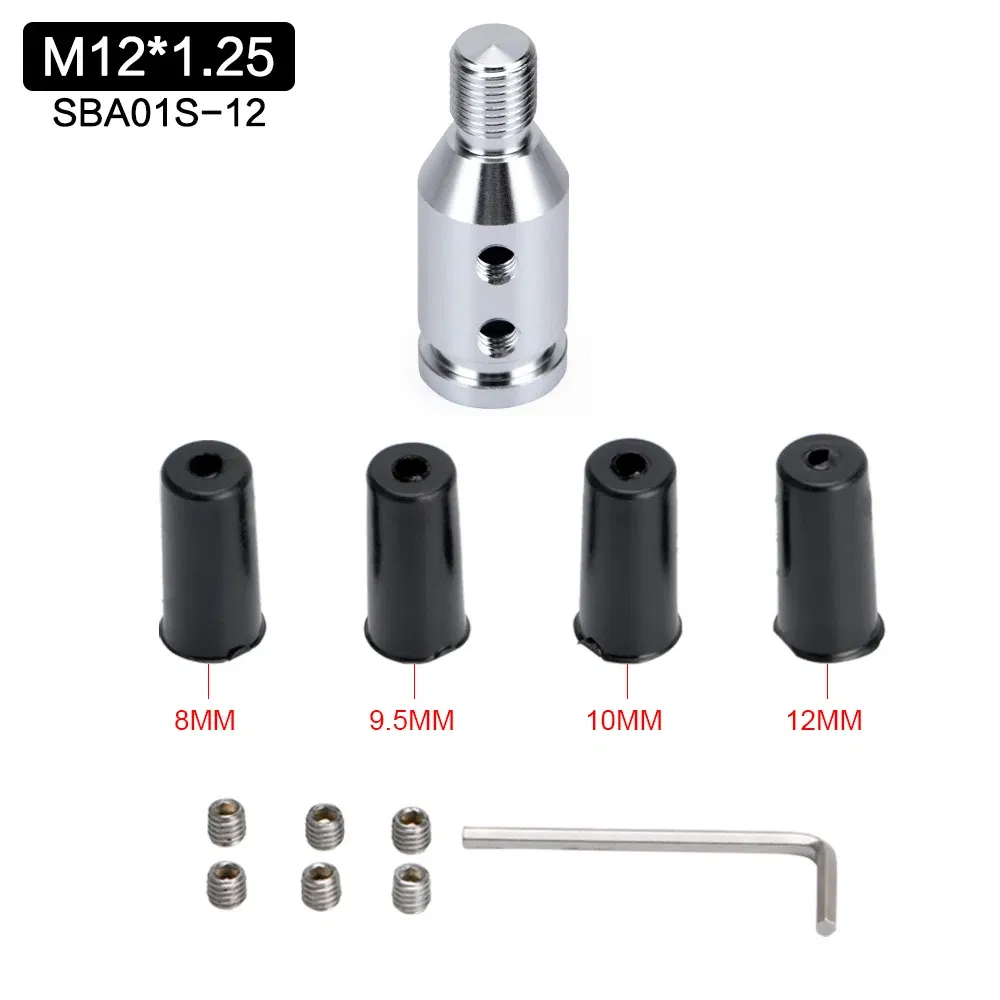 Color Name: Blue - M12x1.25mm /M10x1.5mm Universal Aluminum Gear Shift Knob Shifter Adapter For Non Threaded Shifters For BMW Mini 4 Colors