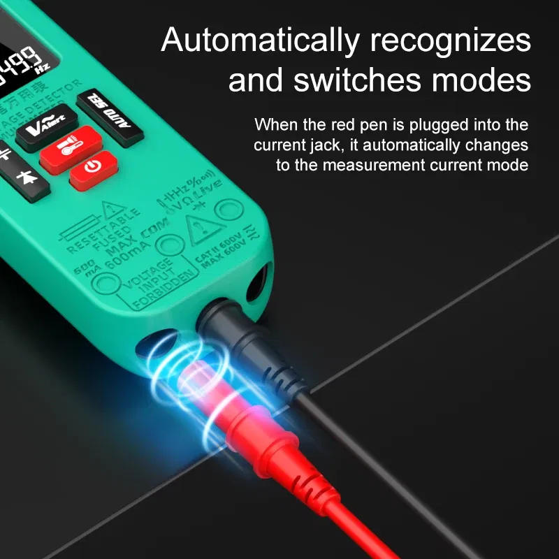 Color: Brown - Smart Digital Multimeter Rechargeable Electronic Tester AC DC Contactless NCV Automatic Test Easy operate lightweight high quali