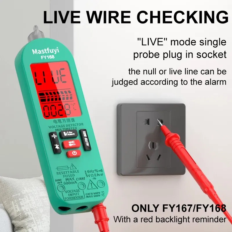 Color: Brown - Smart Digital Multimeter Rechargeable Electronic Tester AC DC Contactless NCV Automatic Test Easy operate lightweight high quali