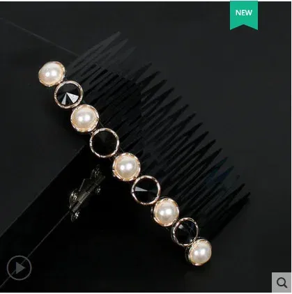Color: Silver, Ships From: CHINA - 1PC Fashion Women Hairpins Rhinestone Pearl Hair Combs Clip Claw For Woman Barrettes Hair Maker Bun Hair Accessories Headwear