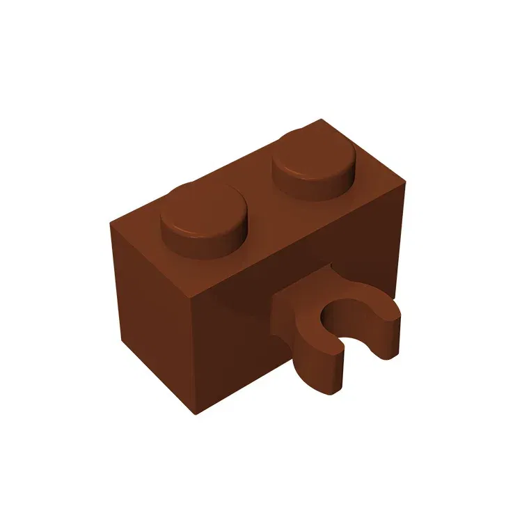 Color: Orange - Gobricks GDS-651 BRICK 1X2 W. HORIZONTAL HOLDER compatible with lego 95820 30237 children's DIY Educational Building Blocks
