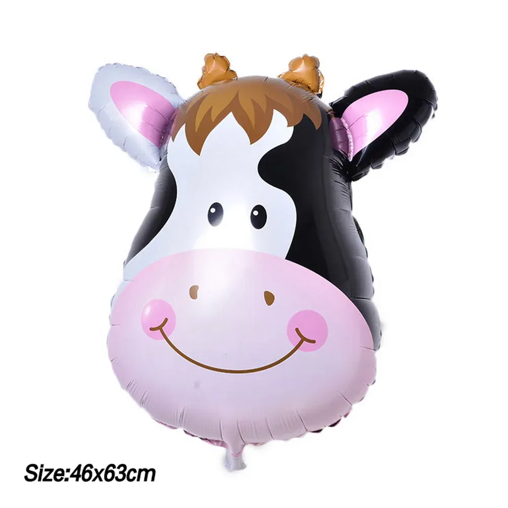 Color: Olive - Cow Party Supplies Standing Cow Balloon 40inch Number Balloon Cow Print Latex Balloon Children's Farm Birthday Party Decoration