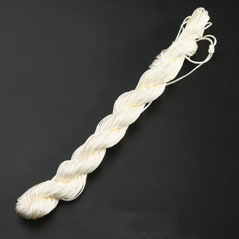 Color: Red - 24m Polyester Braided Jade Thread For DIY Handmade Necklace Bracelet Trinket Pendant Braided Accessories Jewelry Making Finding