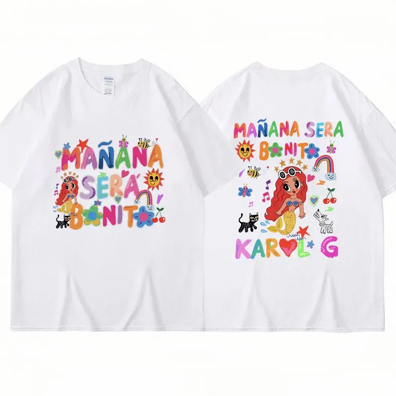 Color: Pink, Size: M - Limted Karol G Manana Sera Bonito T Shirts Fashion Harajuku Hip Hop T-Shirt Unisex Casual Breathable Cotton Oversized Tee Shirt