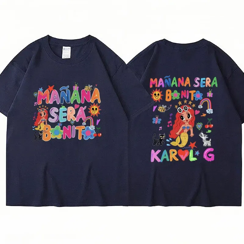 Color: Pink, Size: M - Limted Karol G Manana Sera Bonito T Shirts Fashion Harajuku Hip Hop T-Shirt Unisex Casual Breathable Cotton Oversized Tee Shirt