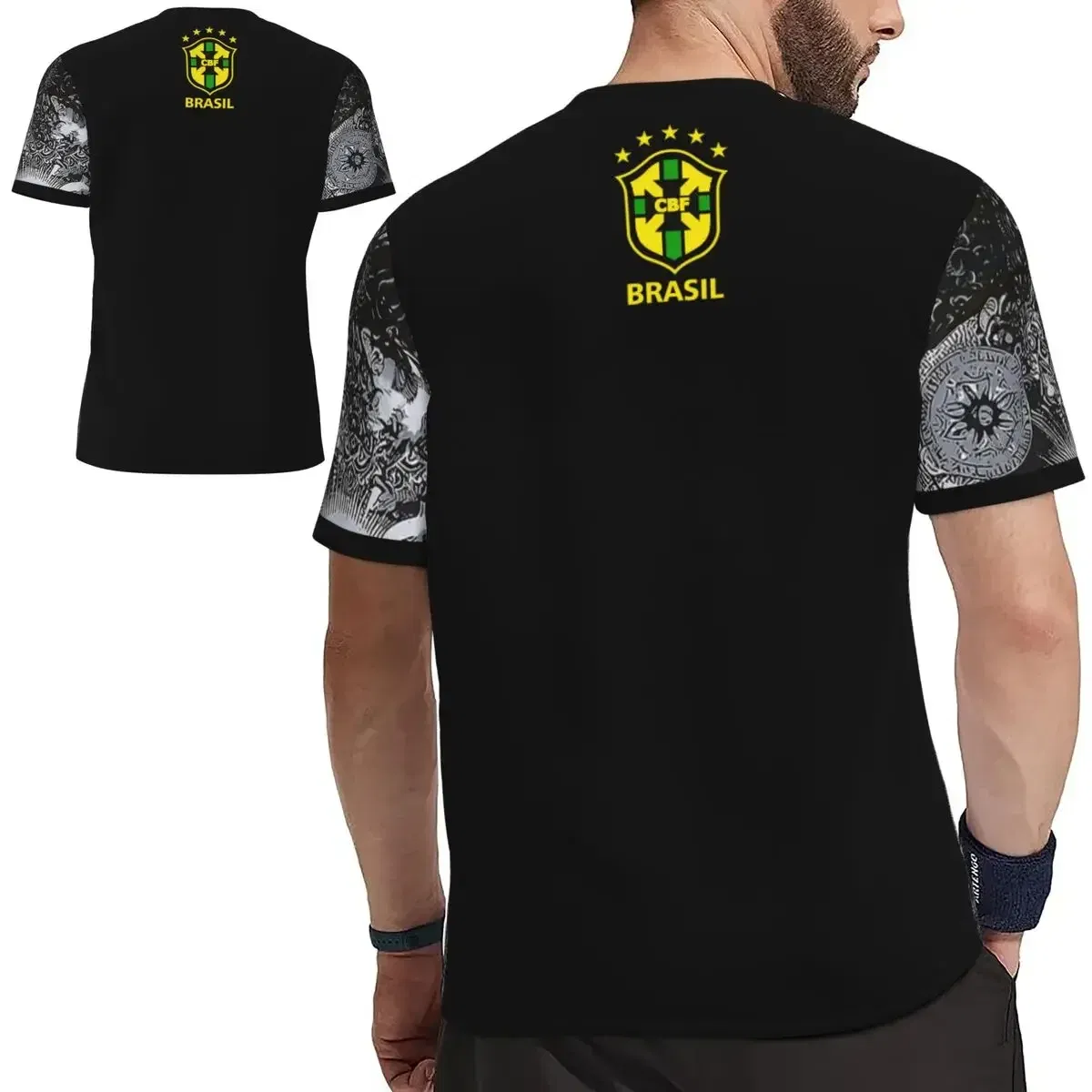 Color: black, Size: XL - 2024 Brazil Jesus Christ The Redeemer Special Edition Football Jerseys Breathable For Adult Children Soccer Traning Tops Shirts