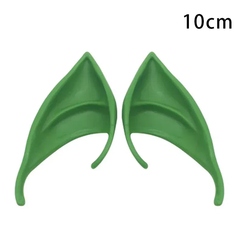 Color: MINT GREEN - 1Pairs Cosplay Latex Fairy Angel Elf Ears Halloween Masquerade Party Costumes Halloween Party Decoration Supplies Photo Props