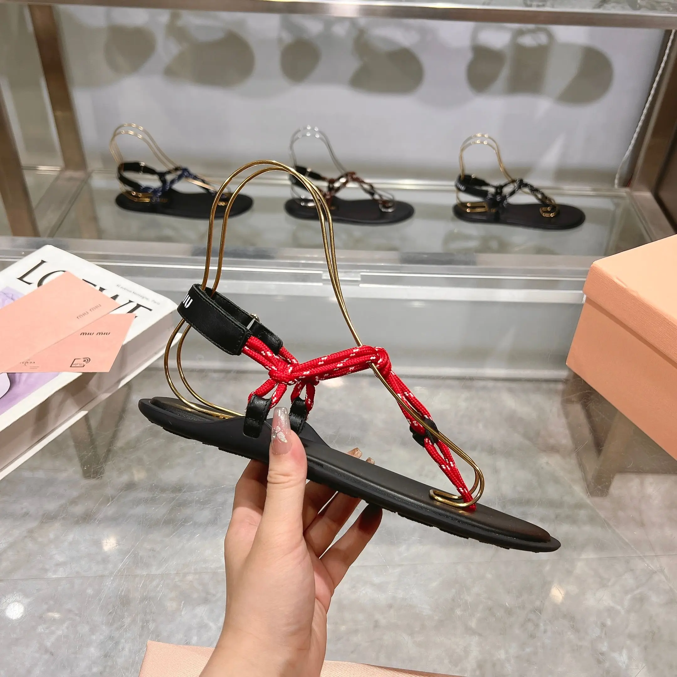 Color: Red, Shoe Size: 40 - 25 New Summer Products, Super Cost-effective, Summer Sandals and Flip-flops Are Versatile and Trendy, MIU Series Flip-flops