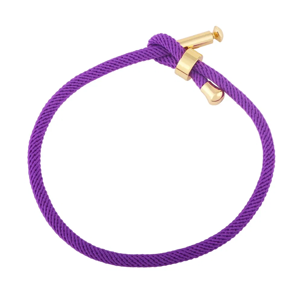 Color: Gold - OCESRIO Colorful Adjustable Cotton Red Rope Bracelet Chain Gold Plated Copper DIY Components for Jewelry Making cana002