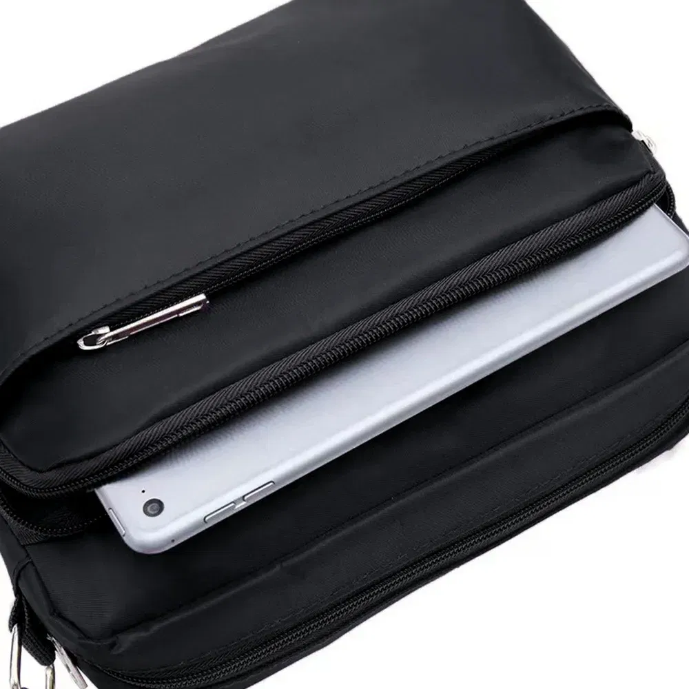 Color: light green - New Fashion Multi-layer Travel Leisure Simple Storage Bag Black Gold Letter Series Printing Pattern One Shoulder Crossbody Bag