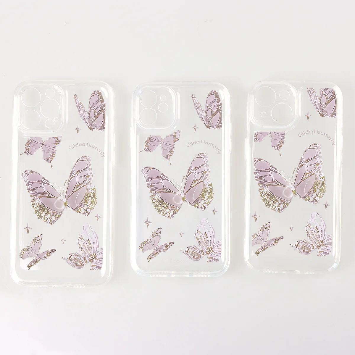 Color: Clear, Material: PE - Simple Space Transparent Anti-fall Phone Case For iPhone 15 11 14 13 12 Pro Max Plus Silicone Protect Flower Butterfly Cover