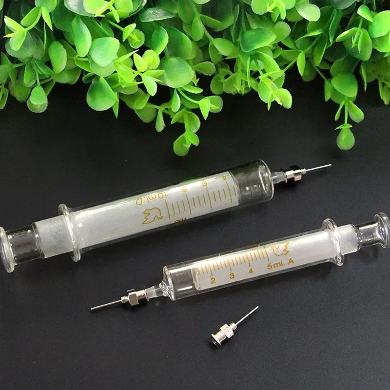 Color: black - Glass Syringe 1ML 2ML 5ml 10ml 20ml 30ml Syringe Metal Needle Welding Oil Container Glass Push Rod Mobile Phone Repair Tools