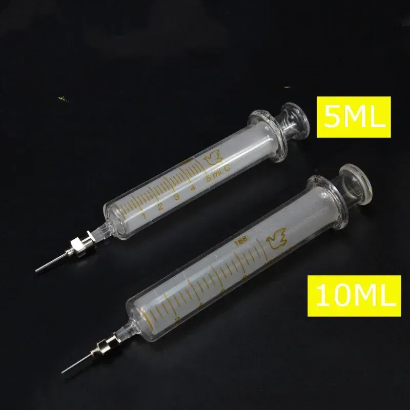 Color: black - Glass Syringe 1ML 2ML 5ml 10ml 20ml 30ml Syringe Metal Needle Welding Oil Container Glass Push Rod Mobile Phone Repair Tools