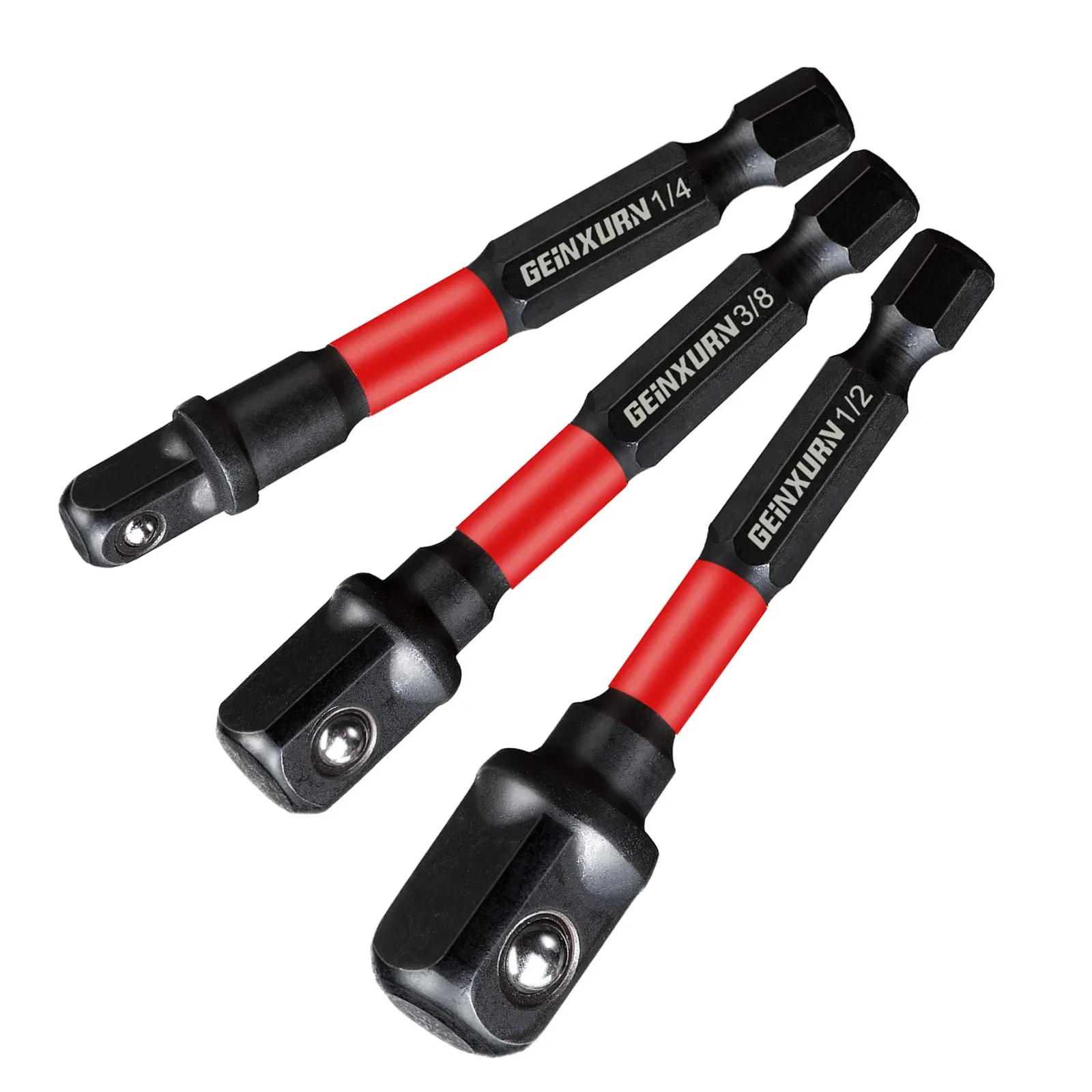Color: Brown - Geinxurn Impact Socket Adapter Set,1/4"3/8"and1/2"Drive,Extension Bit with Holder,Adapt Power Drill to High Torque Impact Wrench
