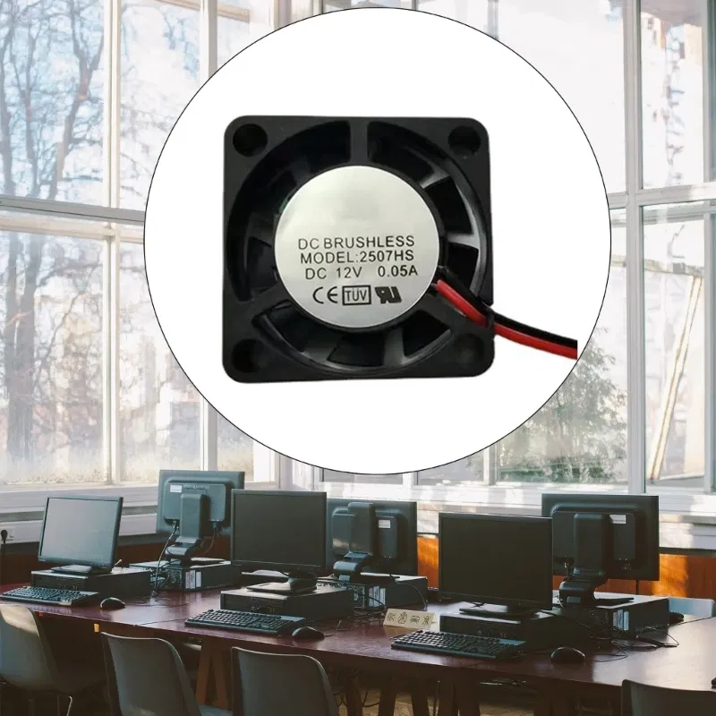 Color: GOLD, Blade Color: black, RGB Support: NO RGB - 2507 Mini Brushless Cooling Fan 5V/12V/24V Hydraulic Bearing Heatsink Heat Dissipation Radiator