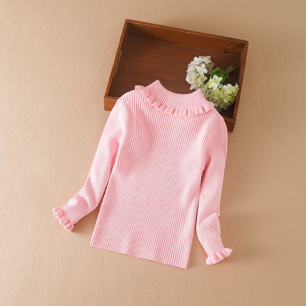 Color: black, Kid Size: 6T - Girls Sweater 2025 New Winter Children Clothes Kids Tops Warm Knitwear Kids Sweater Baby Girls Turtleneck Sweaters