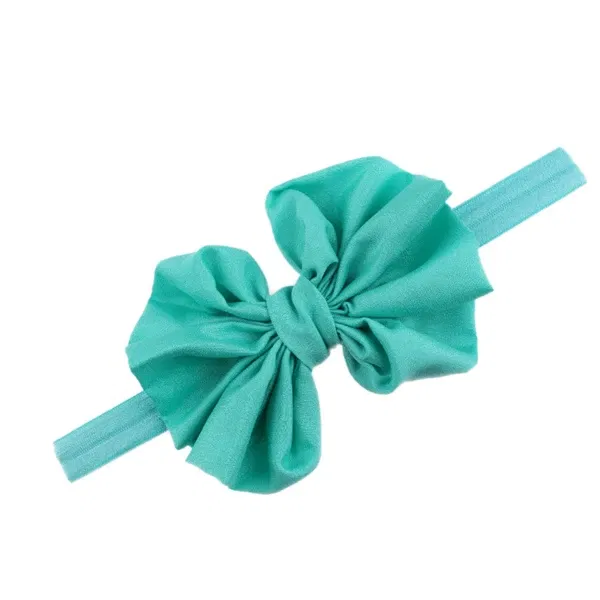 Color: Mint - Baby girls hair bow flower Headband Kids Girls Bowknot Elastic Hair Band Headwear Newborn Head Band children hair Accessories