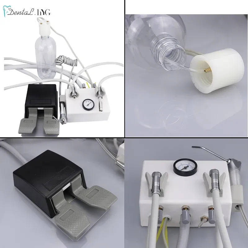 Color: Pink, Ships From: CHINA - Portable Dental Turbine Unit Air Control 3 Way Syringe Handpiece Tubing Foot Switch Dental Equipments Work With Air Compressor