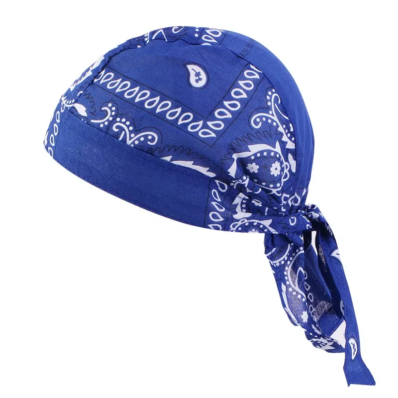 Color: GRAY - Cotton Cycling Pirate Bandana Men Women Headwraps Bike Headband Headcloth Sweat Wicking Beanie Hip-hop Turban Head Scarf