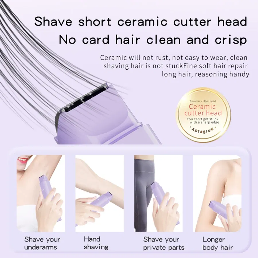 Color: Blue - 2 in1 Electric Razors for Men Women Waterproof Facial Mustache Shavers Rechargeable Bikini Body Hair Trimmer Painless Epilator
