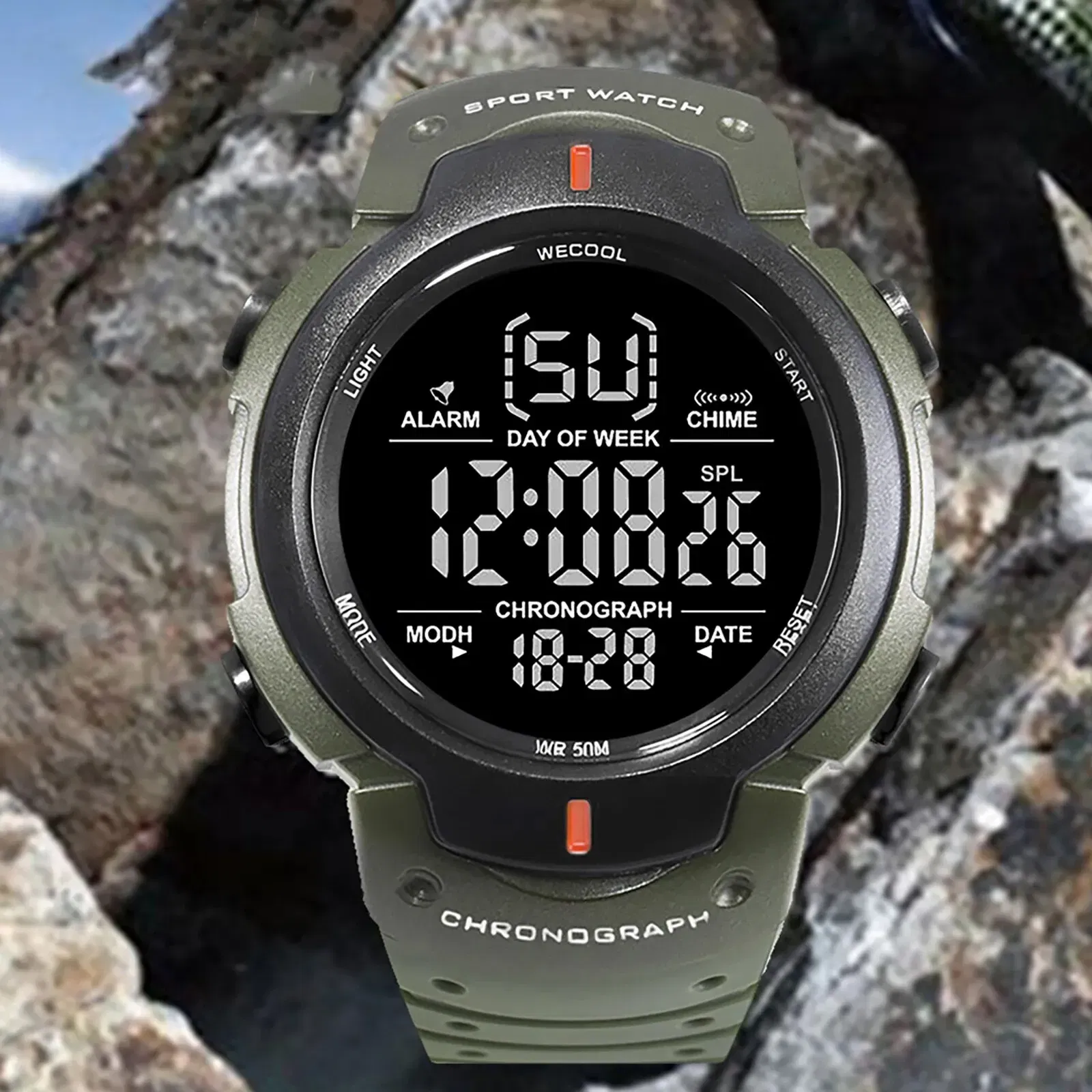 Color: Rose - WECOOL Brand Sport Digital Alarm Multifunction Wrist Watch W-606 Waterproof Watch