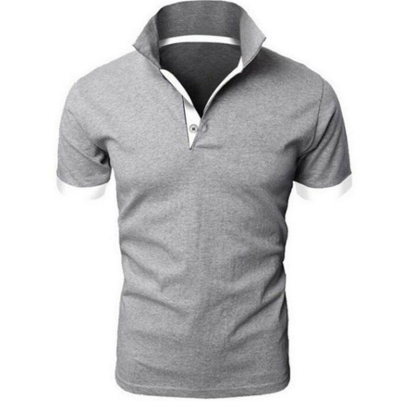 Color: SKY BLUE, Size: L - Men's Short Sleeve Polo Shirts Casual Slim Fit Basic Designed Shirts Quick-drying Anti-wrinkle Tops