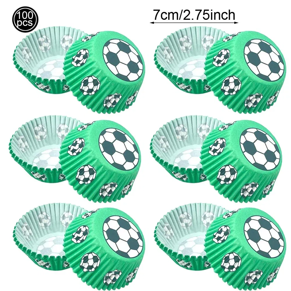 Color: Chocolate - Soccer Cake Decorations Soccer Birthday Party Supplies Soccer Ball Cupcake Topper