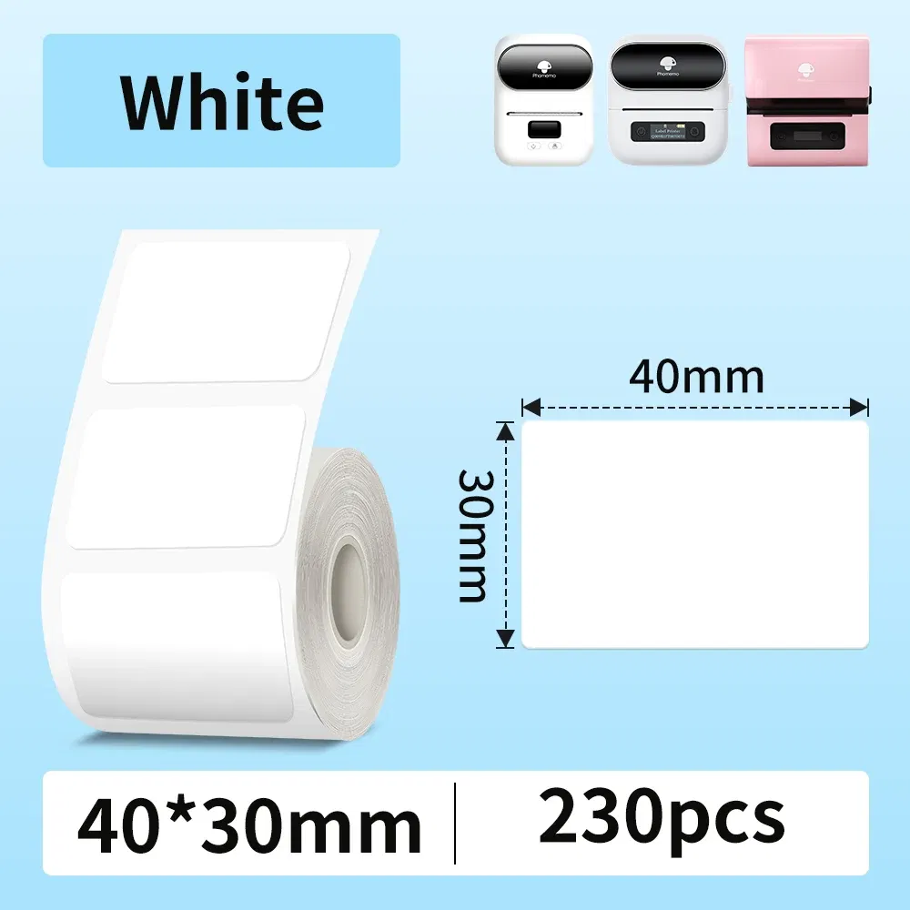 Color: GOLD - Phomemo Label Maker Paper M110 Label Adhesive Paper White Waterproof Thermal Sticker for M110 M221 M200 M220 Portable Printer