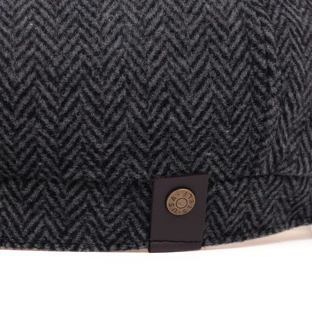 Color: Dark Grey, Hat Size: One Size - Fashion Wool Newsboy Caps Men Herringbone Flat Caps Women Coffee British Gatsby Caps Autumn Winter warm Woolen Hats gorras
