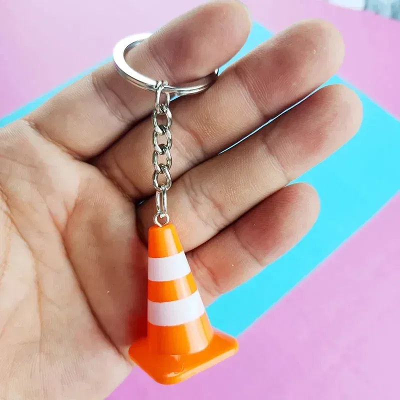 Metal Color: silver - Unique Orange Traffic Cone Safety Design Novel Earring Keychain - The Perfect Gift for A Friend!